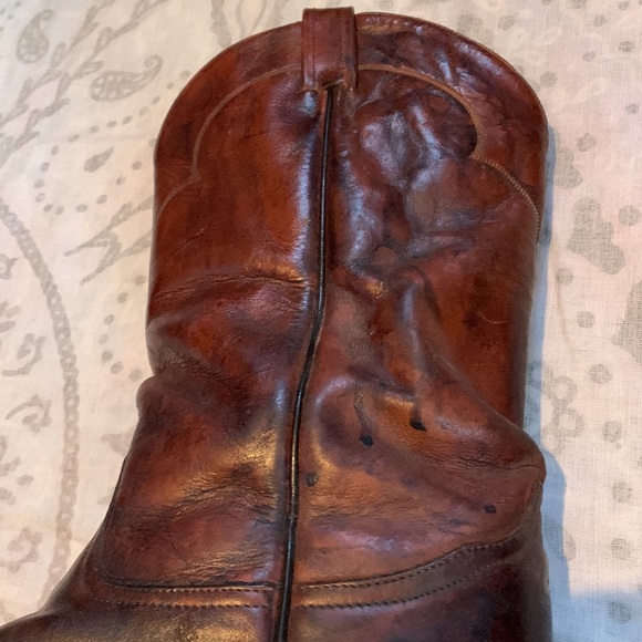 Vintage Tony Lama 5084 Cowboy Western Boots Brown Leather Sz 9 EEE - Picture 5 of 8
